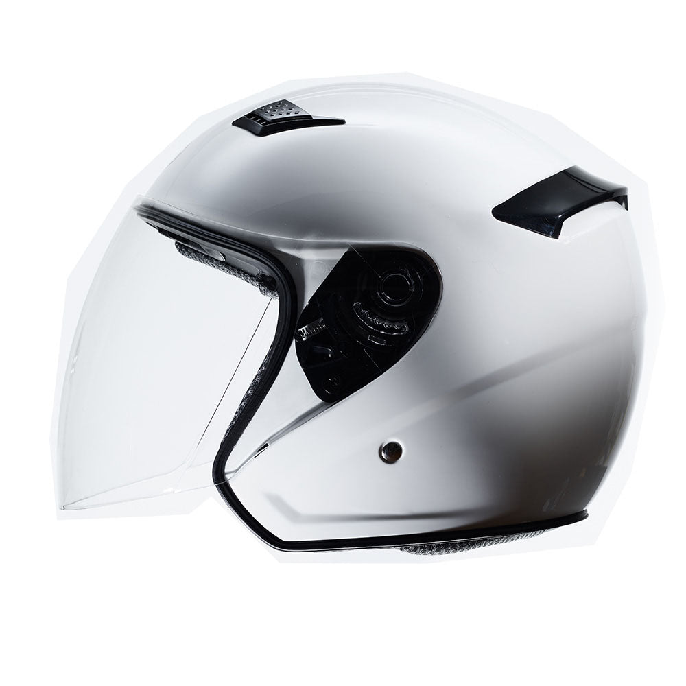 Open Face Helmet with Visor