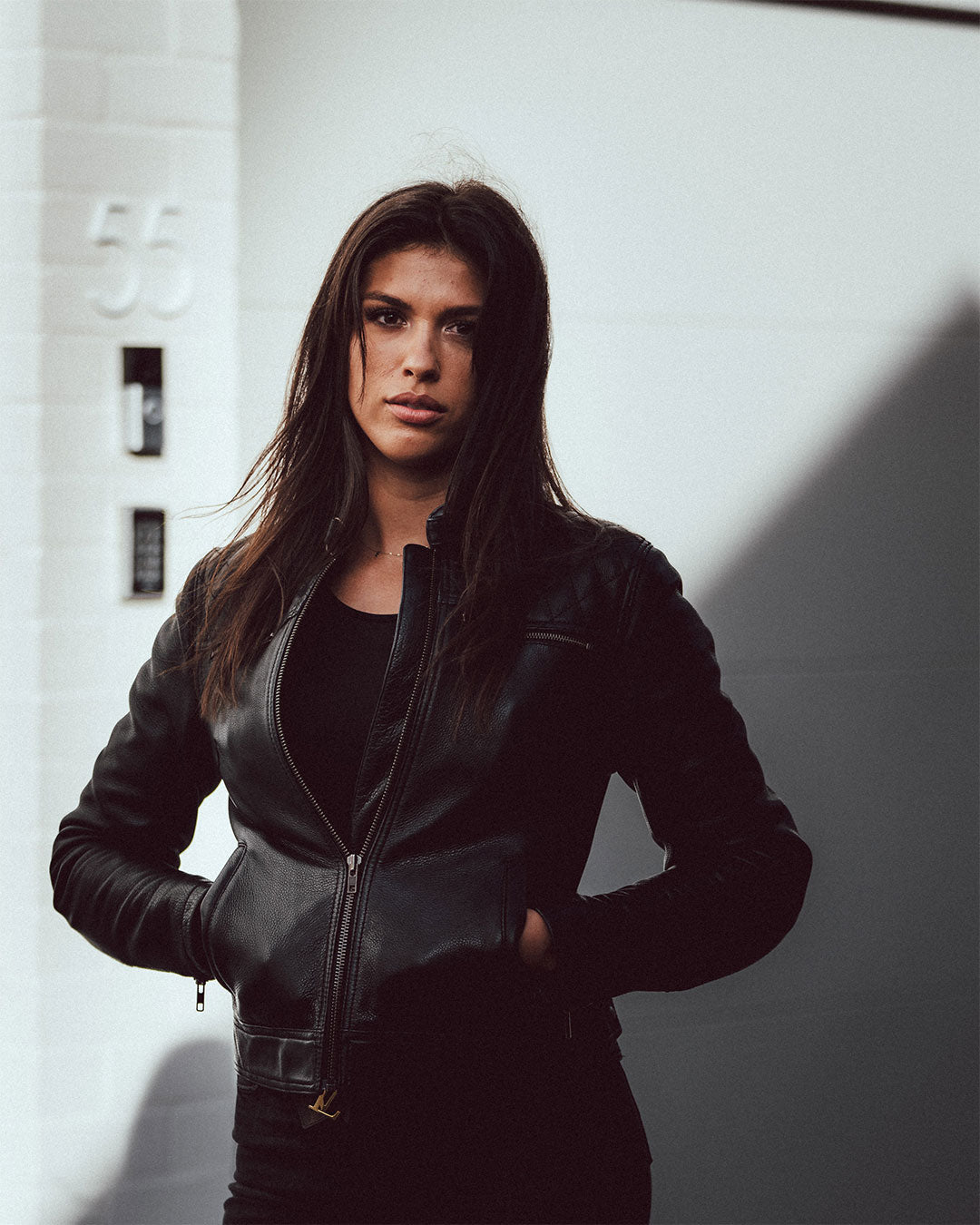 Isla Womens Leather Motorcycle Jacket