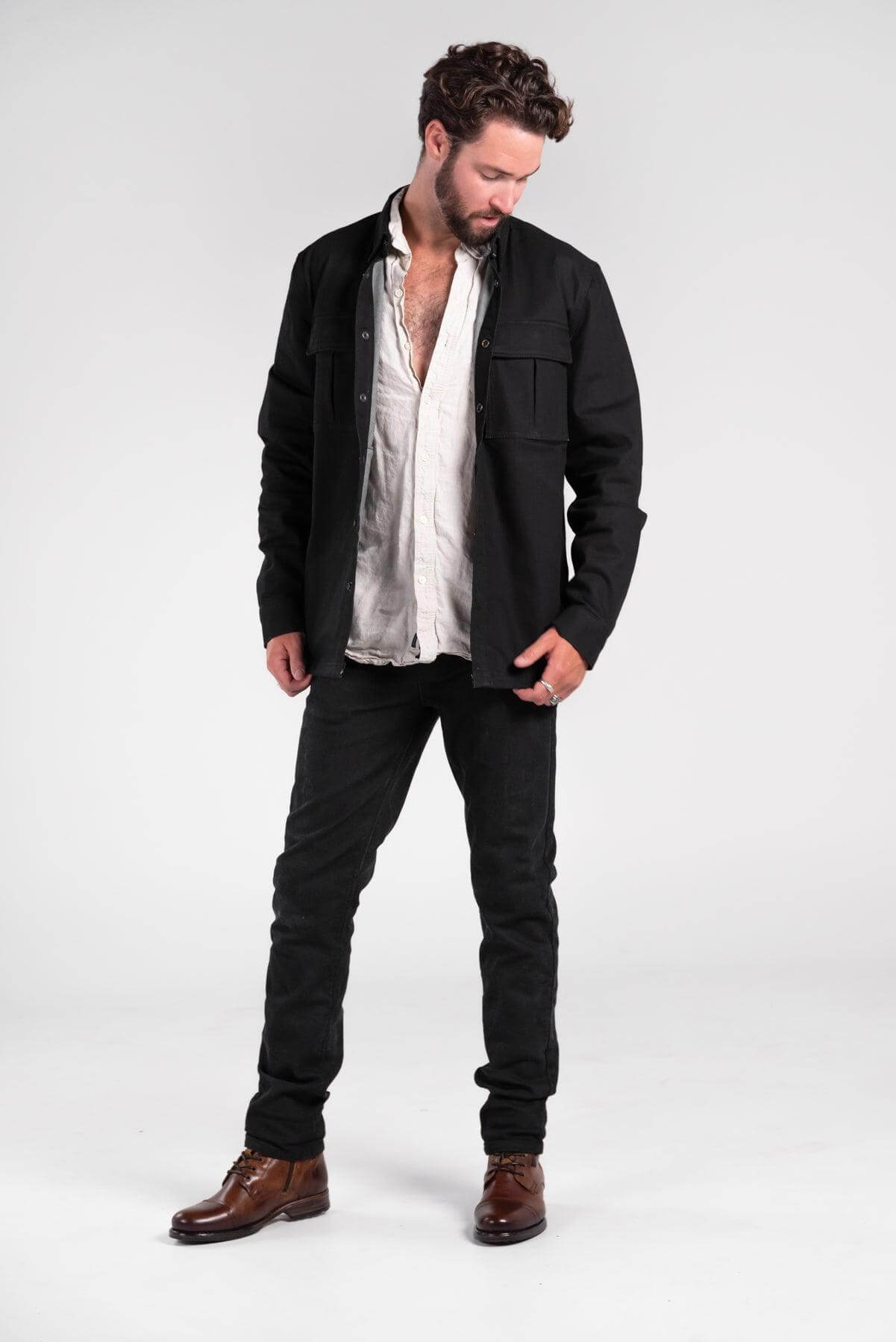 Brooklyn Reinforced Denim Motorcycle Shirt Merla Moto